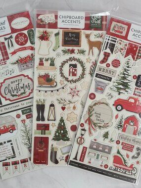 Carta Bella Chipboard Accents Christmas Market 6x12 - Lot of 3
